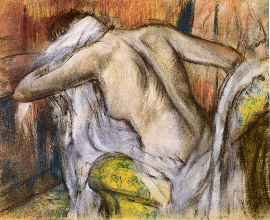 After Bathing, Woman Drying Herself (1888) - Edgar Degas Tablo