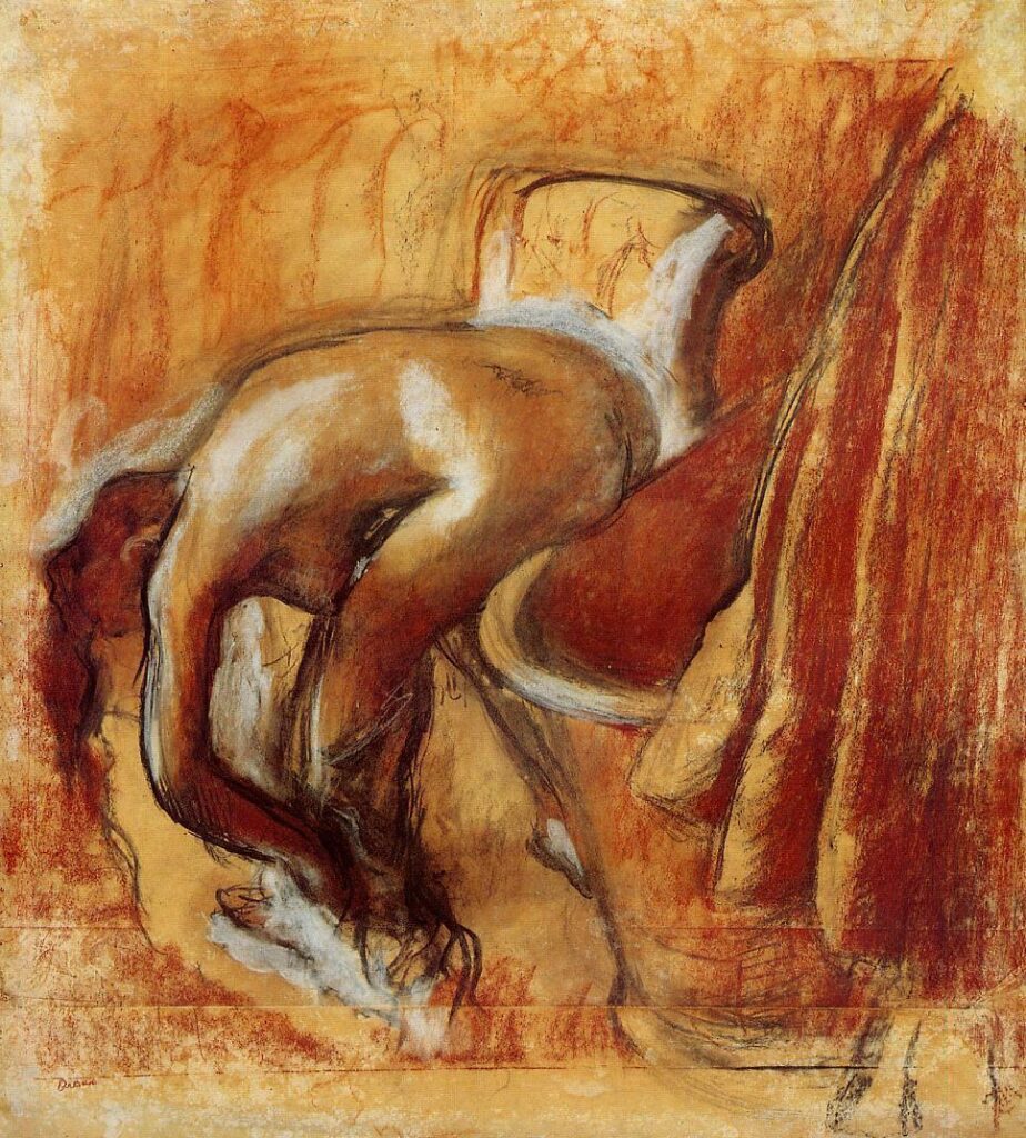 After Bathing, Woman Drying Herself (1900) - Edgar Degas Tablo