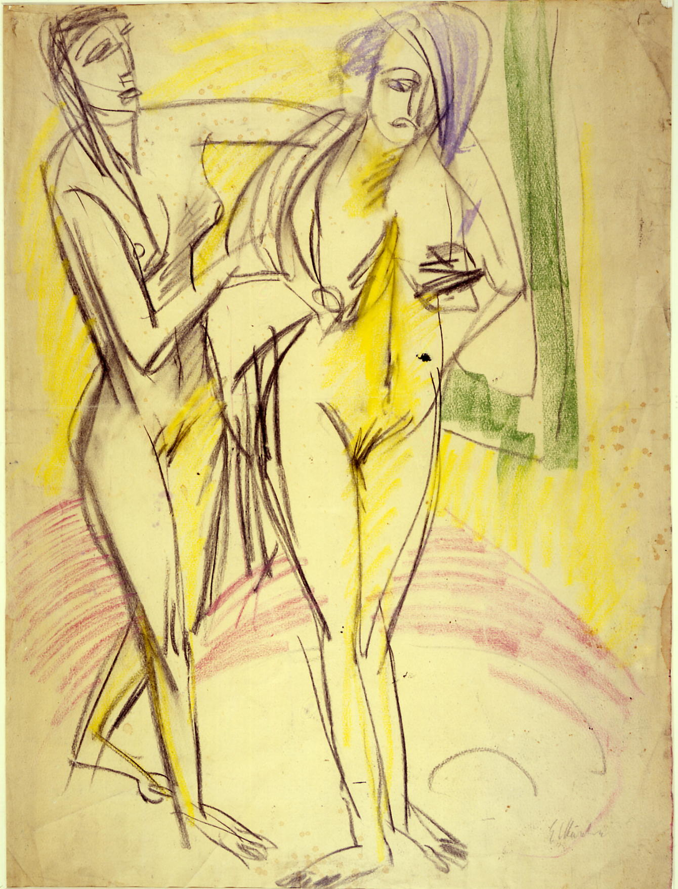 After the Bath (1914) - Ernst Ludwig Kirchner Tablo