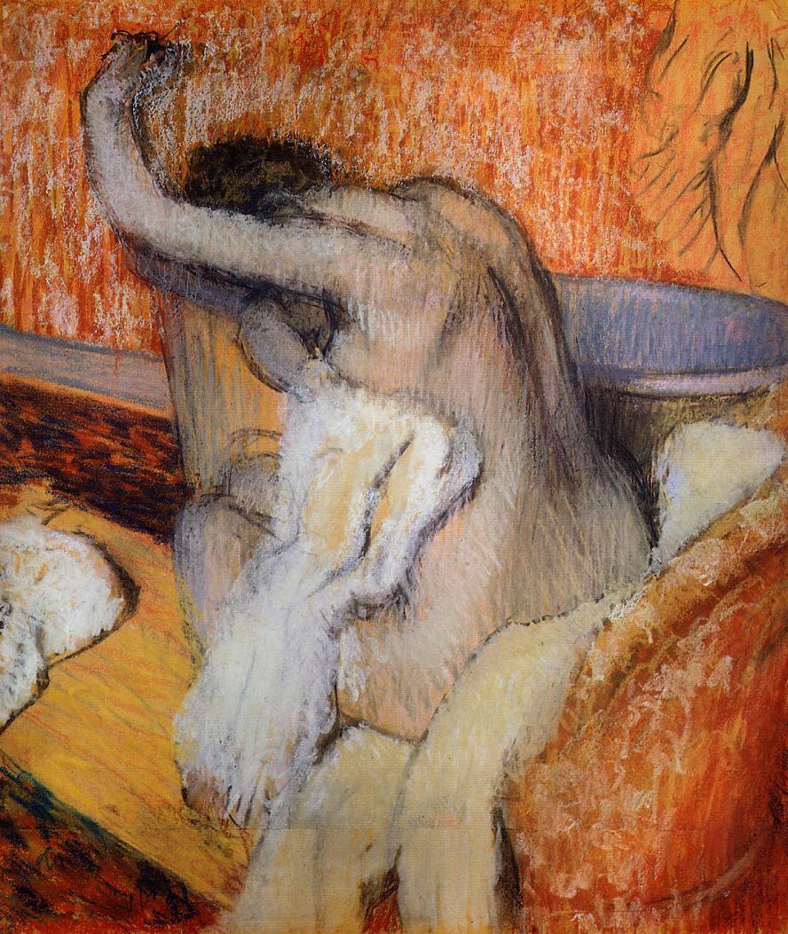 After the Bath (Woman Drying Herself) (1895) - Edgar Degas Tablo