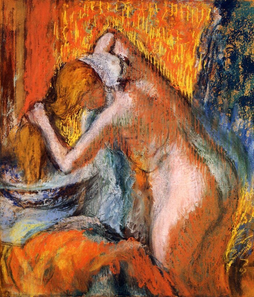 After the Bath, Woman Drying Her Hair (1903) - Edgar Degas Tablo
