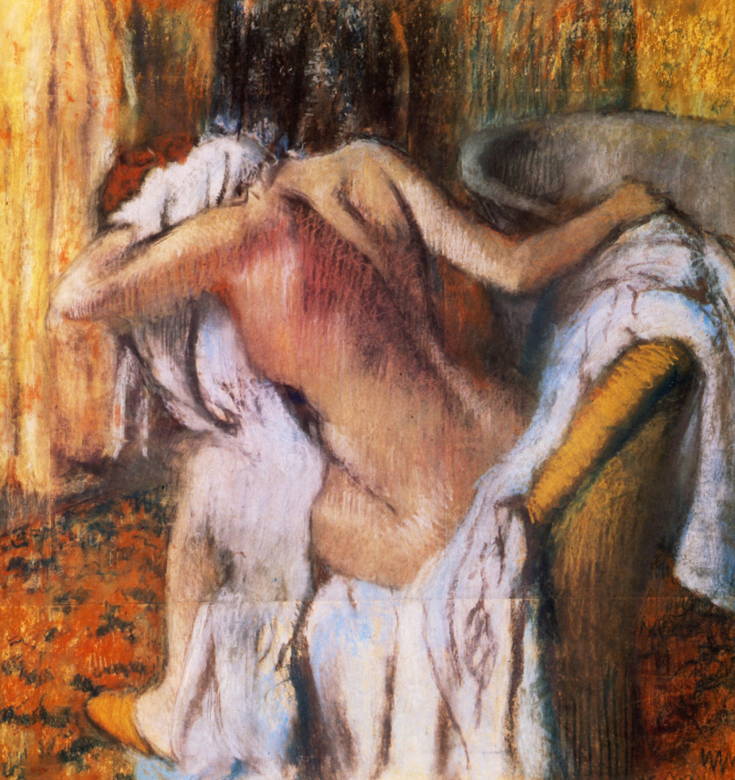 After the Bath, Woman Drying Herself (1892) - Edgar Degas Tablo