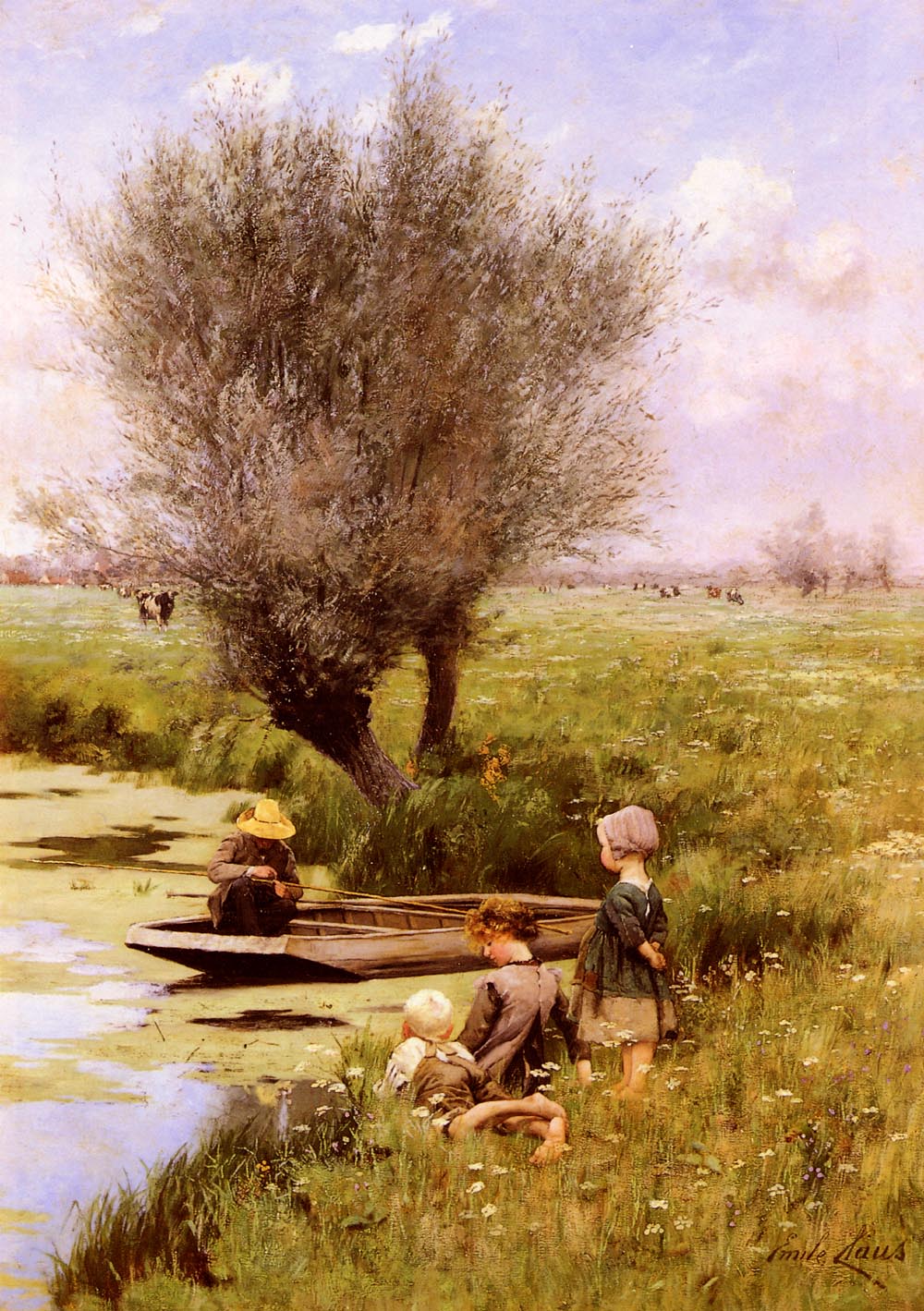 Afternoon Along The River - Emile Claus Tablo