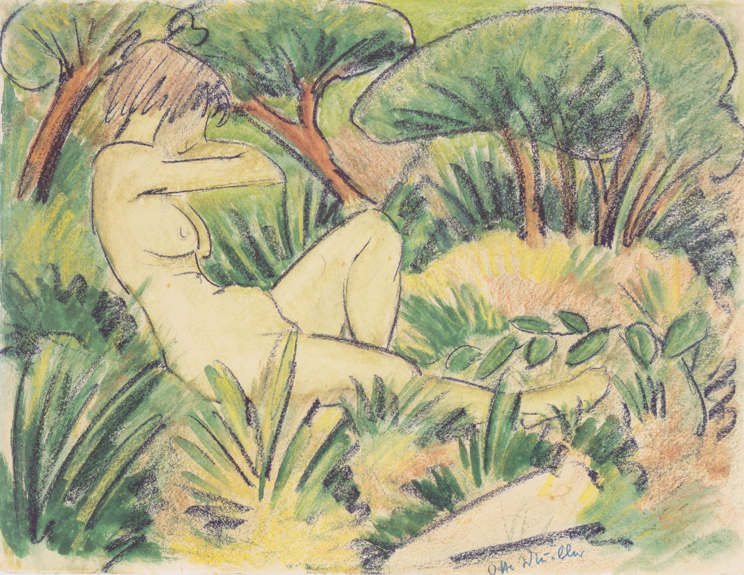 Akt in Landschaft (1923) - Otto Mueller Tablo
