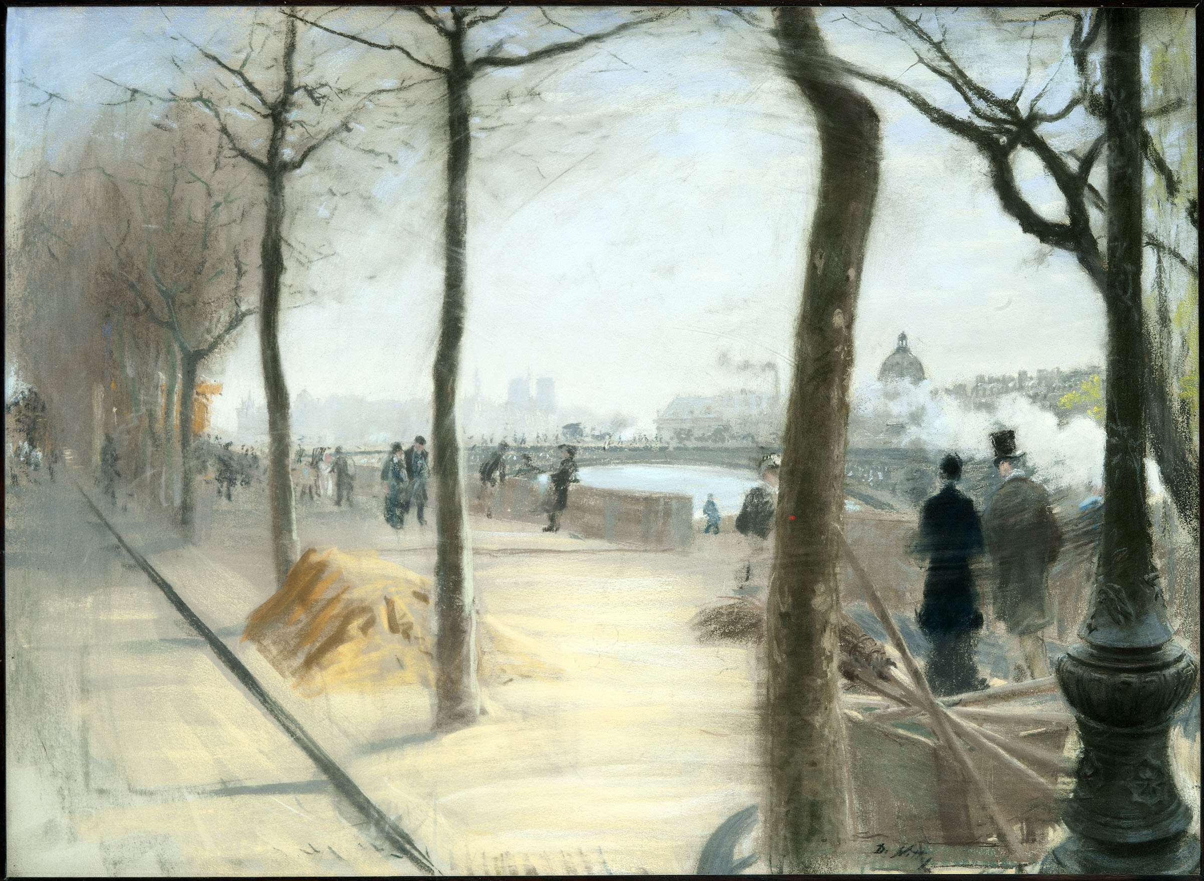 Along the Seine (1876) - Giuseppe De Nittis Tablo