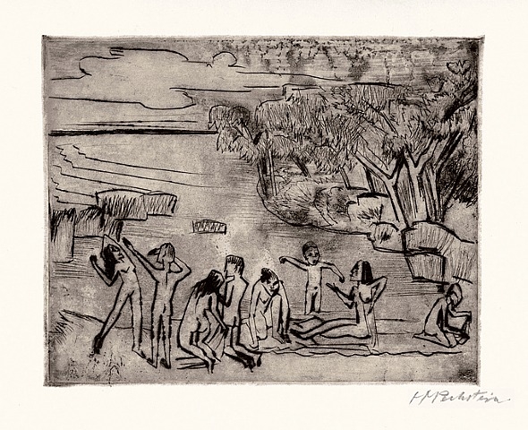 Am Ufer (At the Riverbank) (1920) - Max Pechstein Tablo
