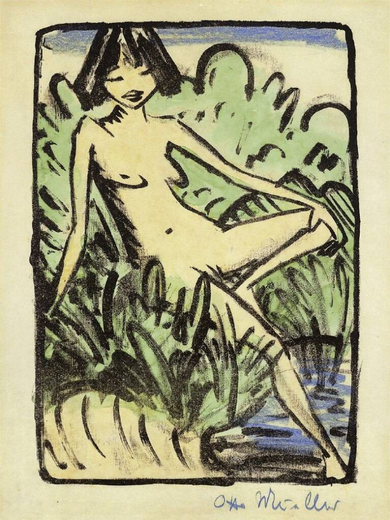 Am Ufer Sitzendes Mädchen (1926) - Otto Mueller Tablo