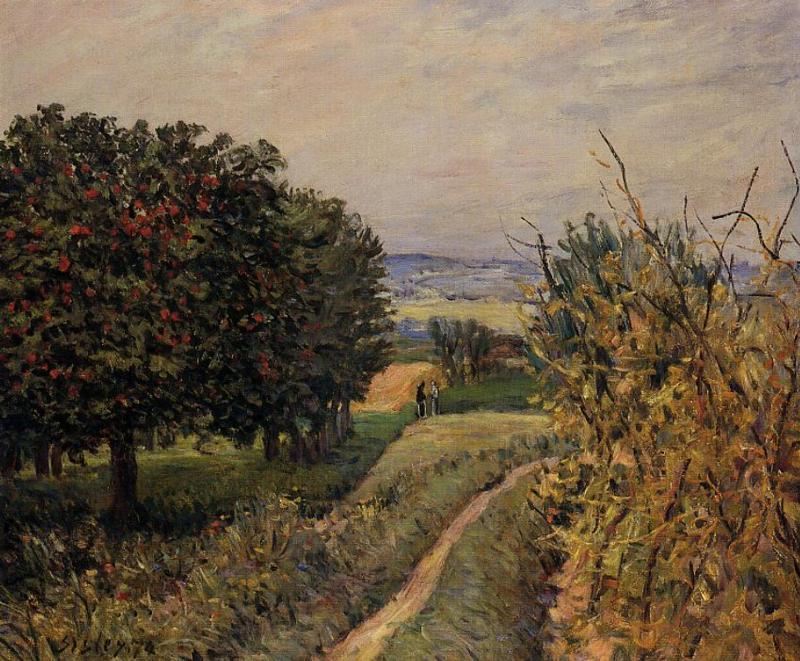 Among the Vines near Louveciennes (1874) - Alfred Sisley Tablo