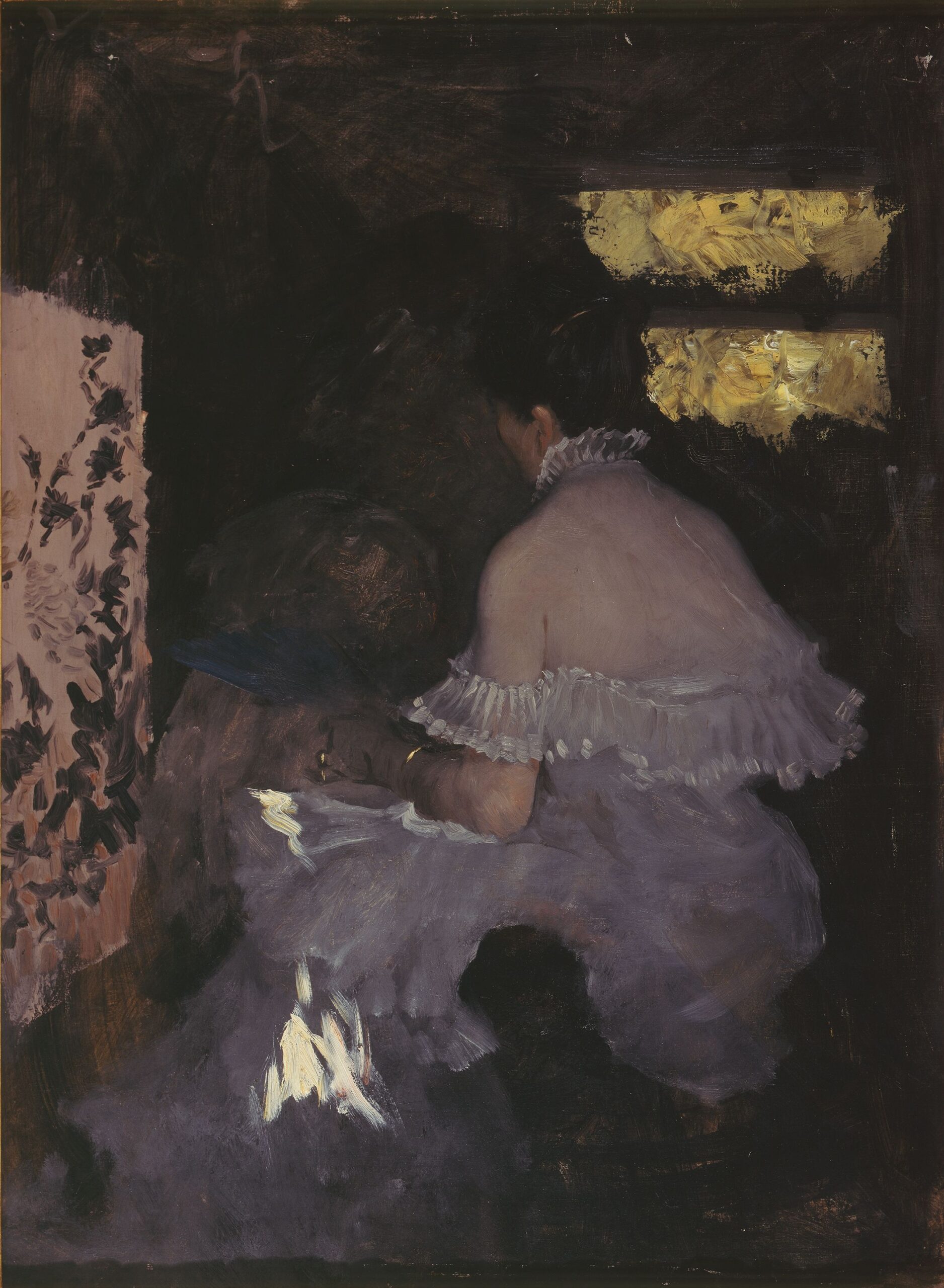 Among the screens (1879) - Giuseppe De Nittis Tablo