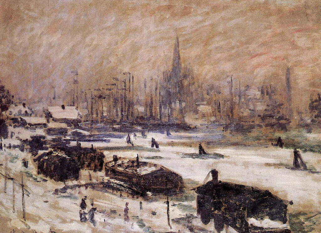 Amsterdam in the Snow (1874) - Claude Monet Tablo