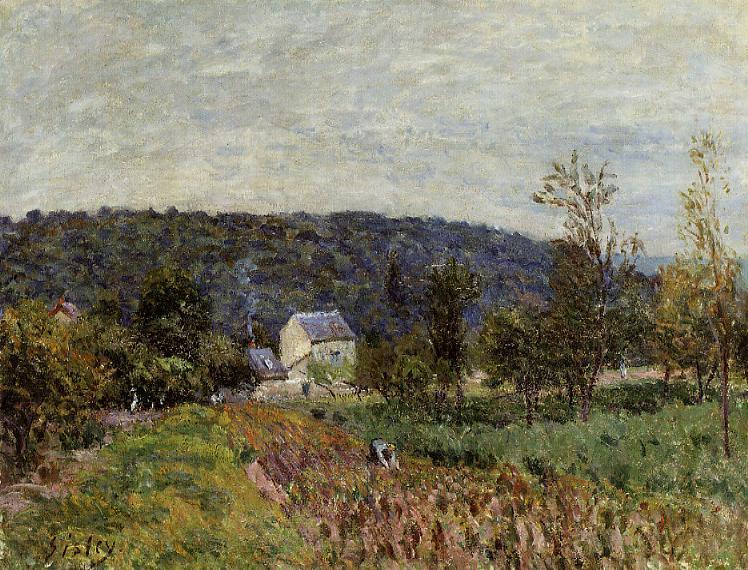 An Autumn Evening near Paris (1879) - Alfred Sisley Tablo