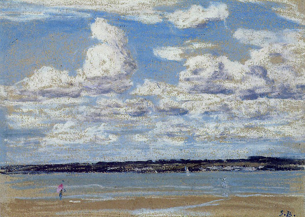 An Estuary in Brittany - Eugène Boudin Tablo