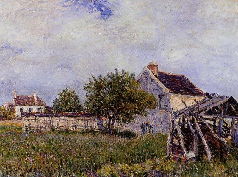 An Old Cottage at Sablons (1885) - Alfred Sisley Tablo