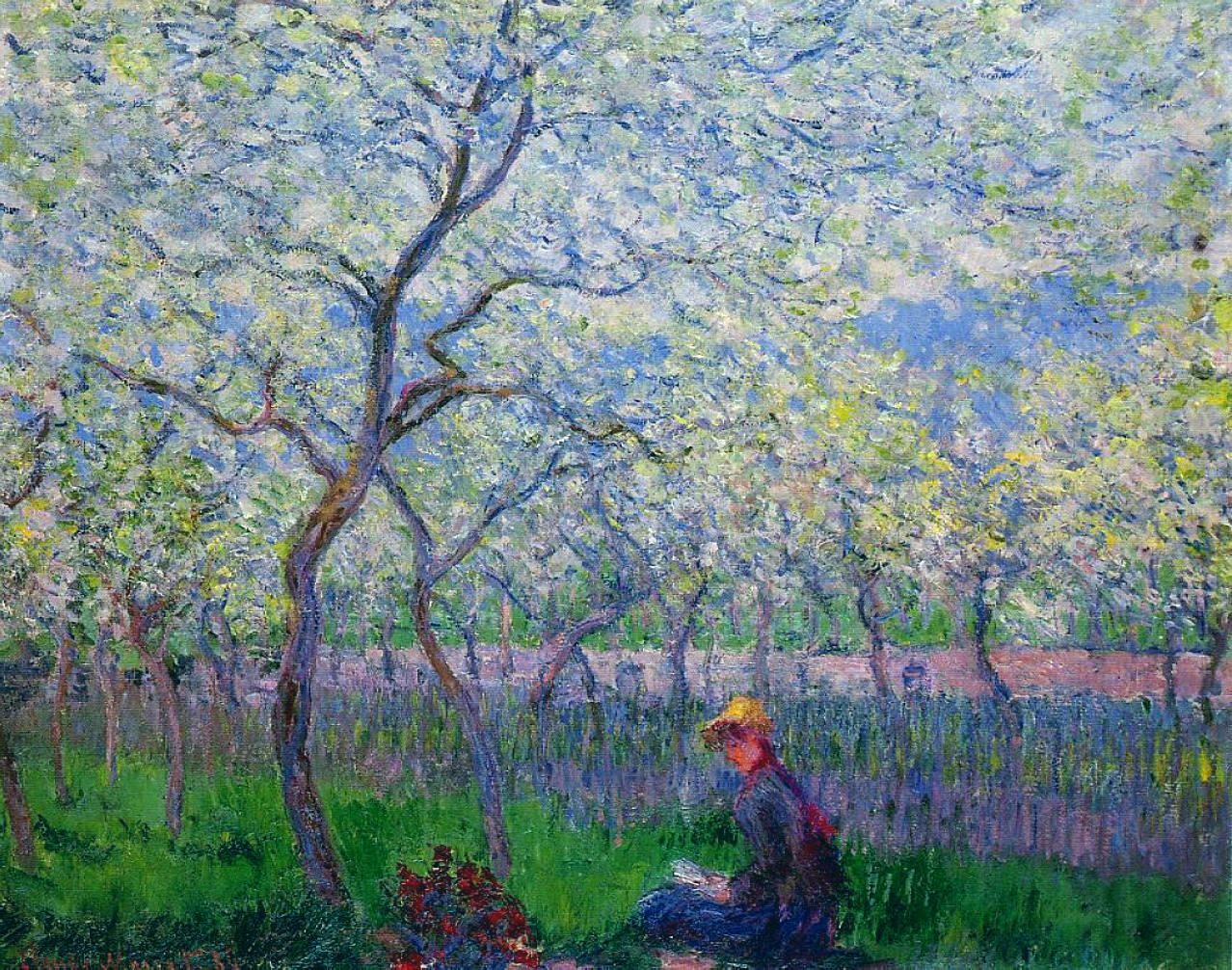 An Orchard in Spring (1886) - Claude Monet Tablo