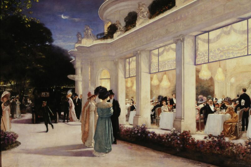 An evening at Pré Catelan (1909) - Henri Gervex Tablo