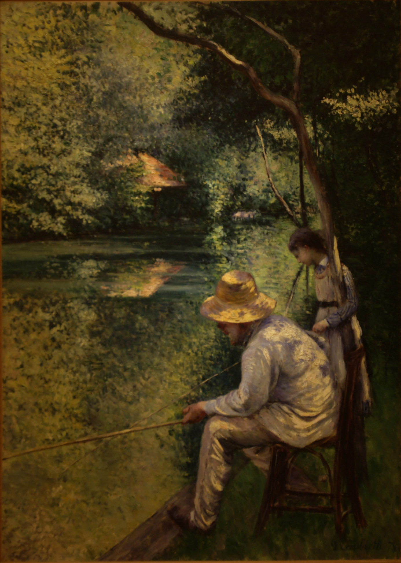 Angling (1878) - Gustave Caillebotte Tablo