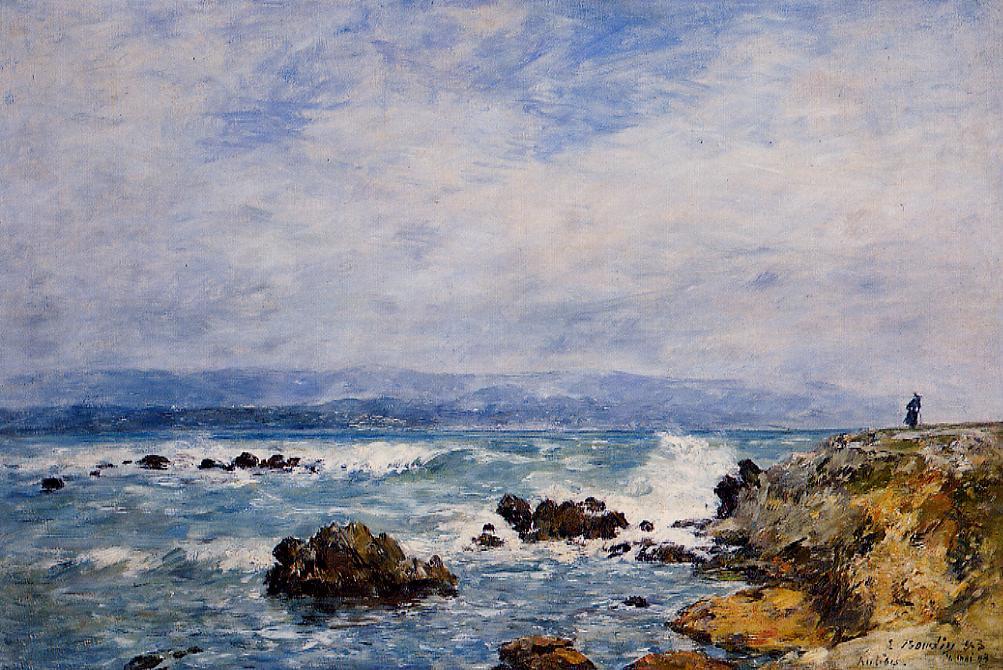 Antibes, the Point of the Islet - Eugène Boudin Tablo