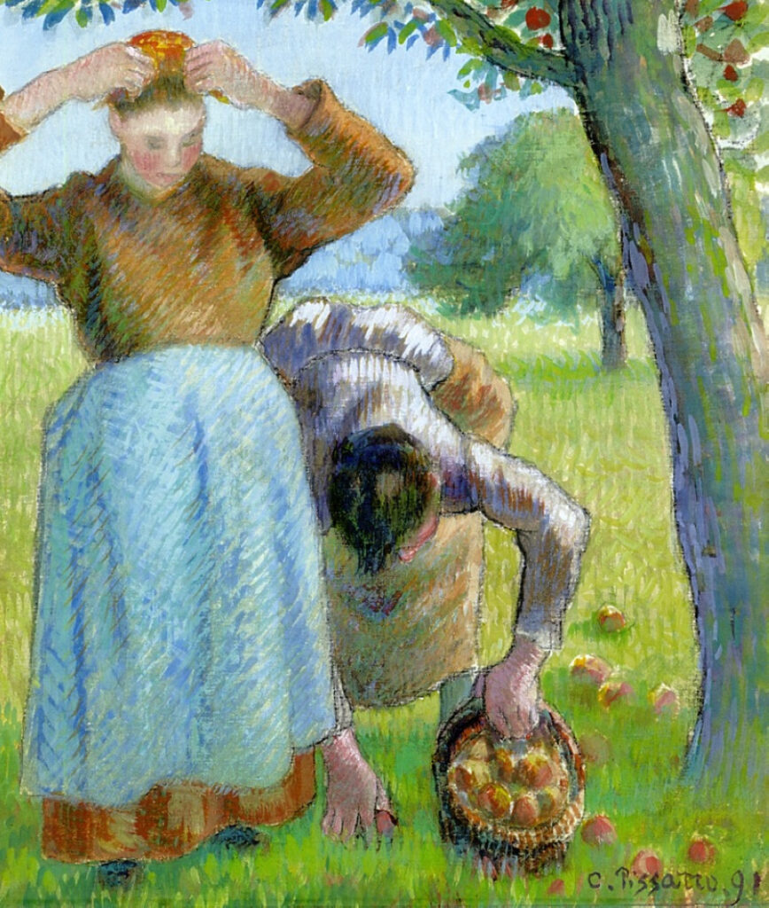 Apple Gatherers (1891) - Camille Pissarro Tablo