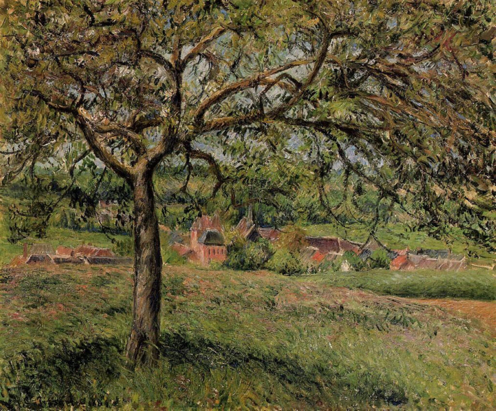 Apple Tree at Eragny (1884) - Camille Pissarro Tablo