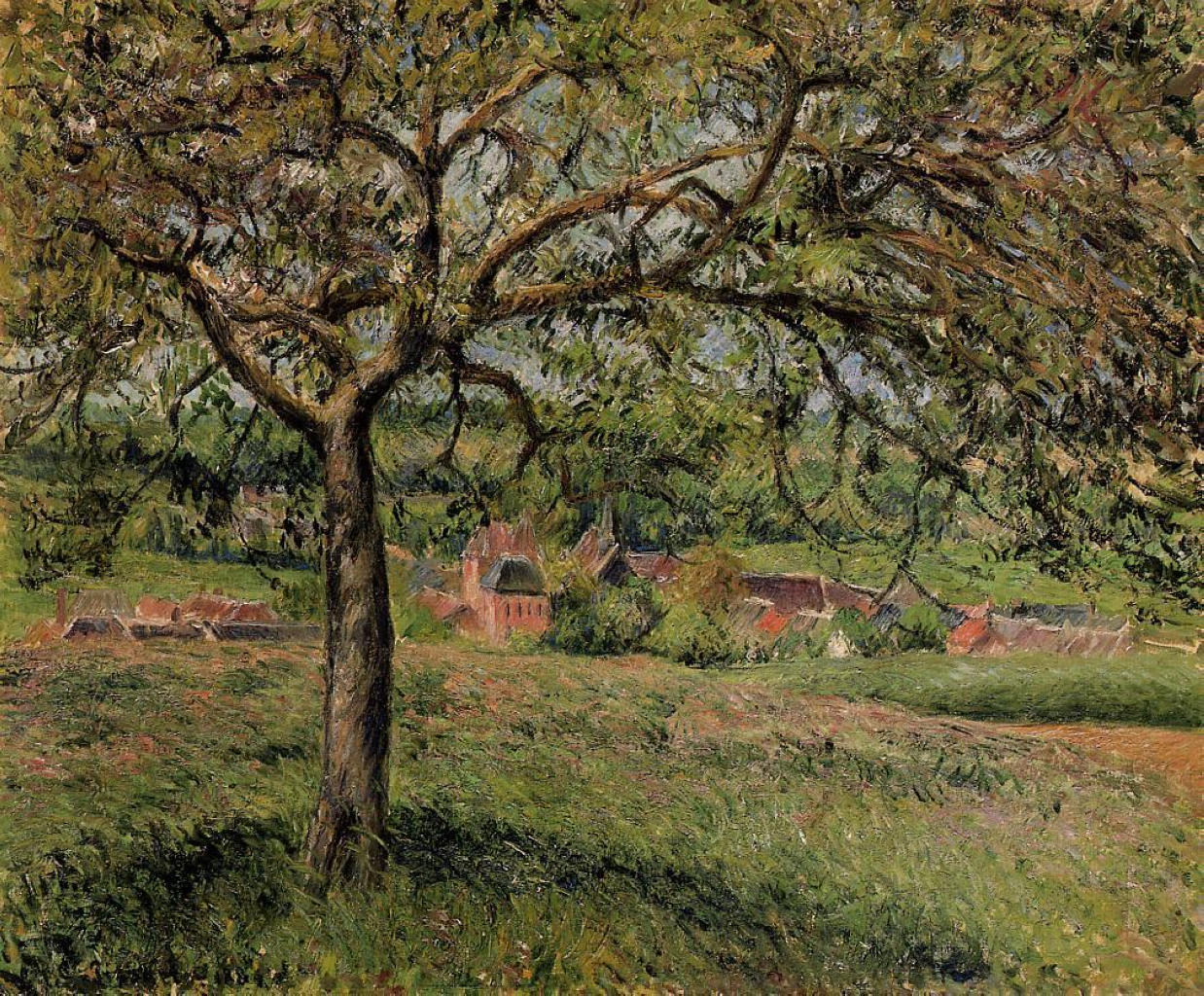 Apple Tree at Eragny (1884) - Camille Pissarro Tablo