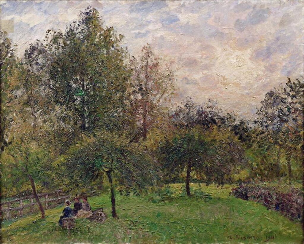 Apple Trees and Poplars in the Setting Sun (1901) - Camille Pissarro Tablo