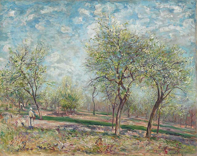 Apple Trees in Bloom (1880) - Alfred Sisley Tablo
