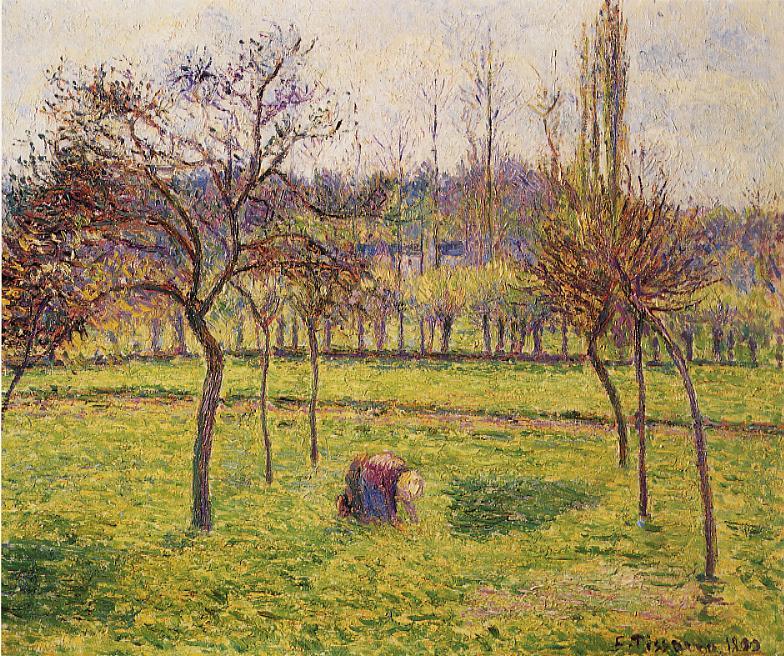 Apple Trees in a Field (1892) - Camille Pissarro Tablo