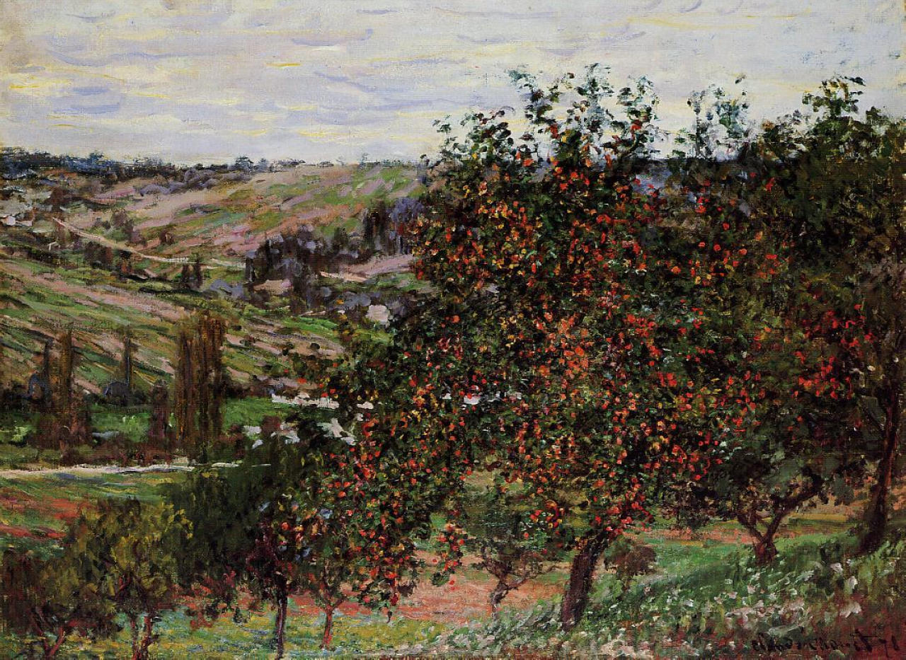 Apple Trees near Vetheuil (1878) - Claude Monet Tablo