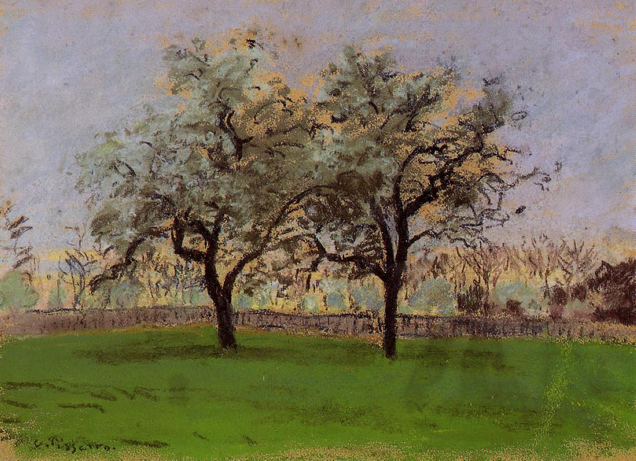 Apples Trees at Pontoise (1872) - Camille Pissarro Tablo