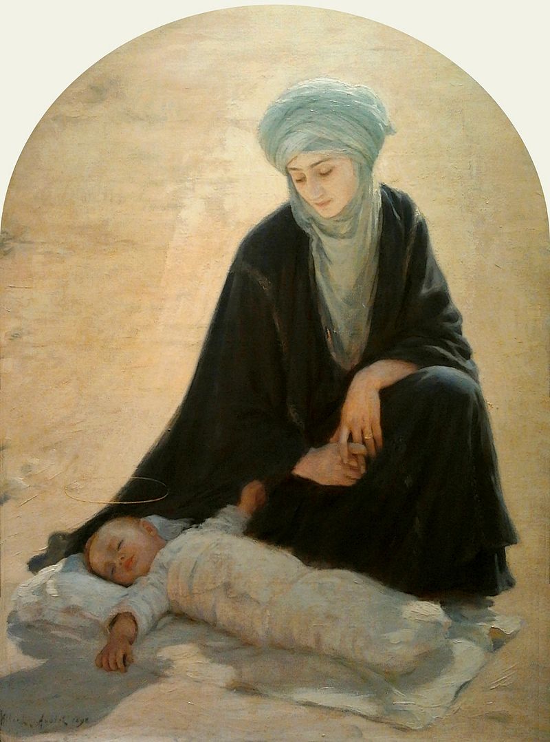 Arabic Madonna and Child (1898) - Albert Aublet Tablo