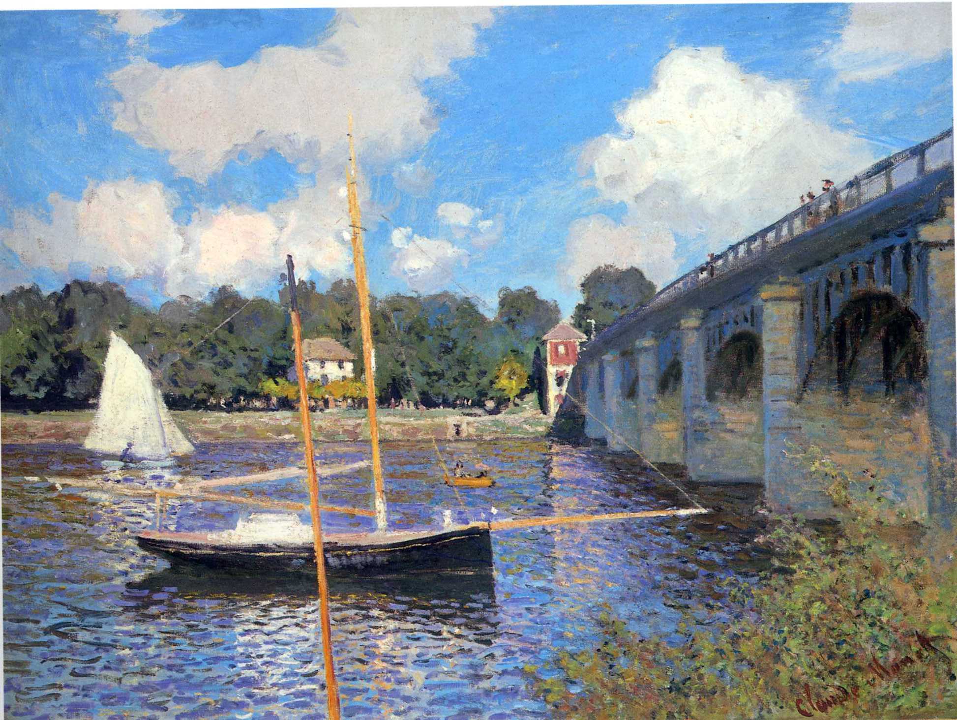 Argenteuil Bridge (1874) - Claude Monet Tablo