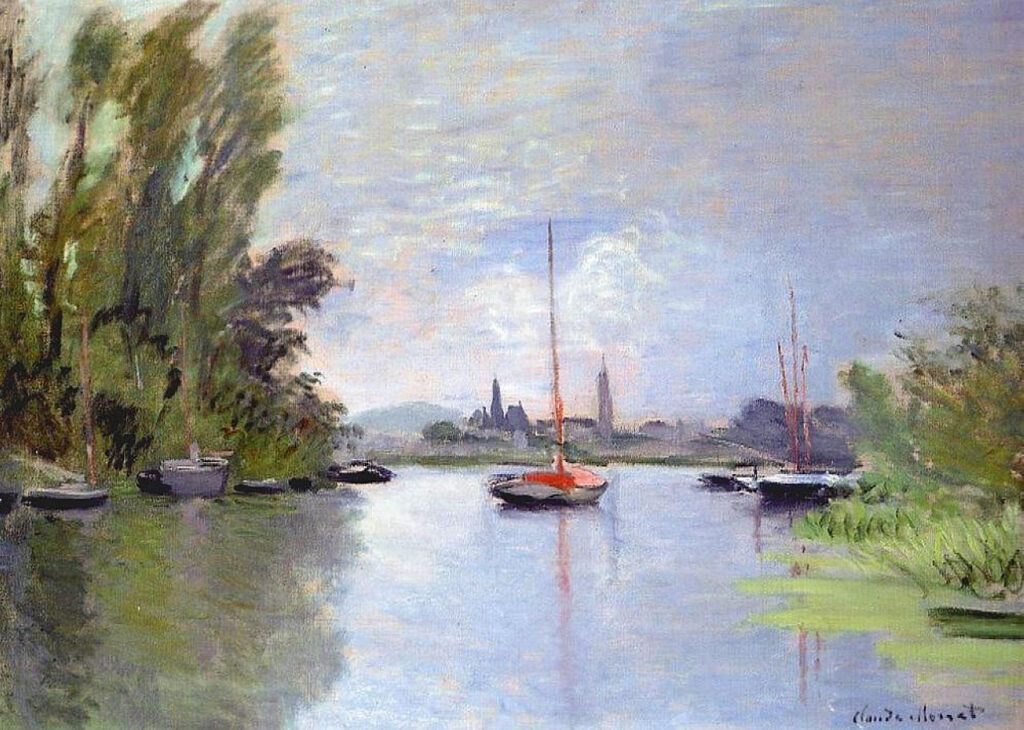 Argenteuil Seen from the Small Arm of the Seine (1872) - Claude Monet Tablo