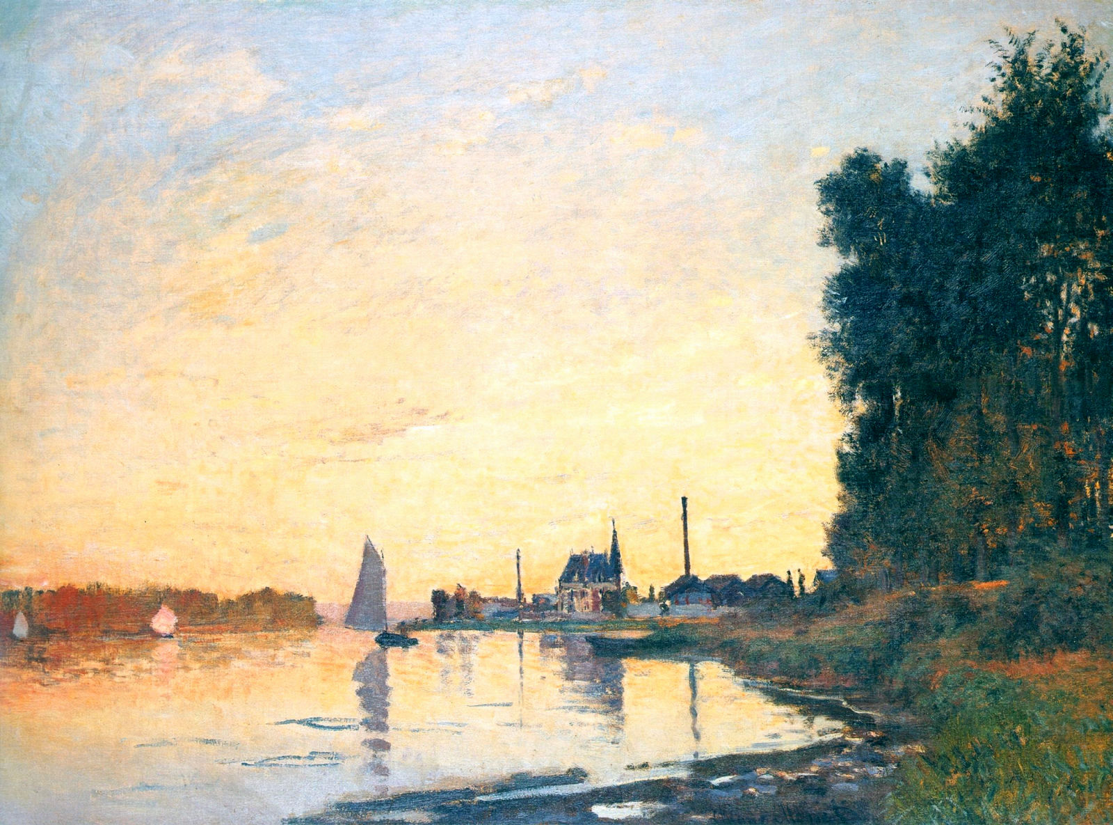 Argenteuil, Late Afternoon (1872) - Claude Monet Tablo