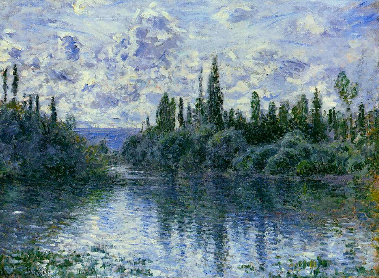 Arm of the Seine near Vetheuil (1878) - Claude Monet Tablo