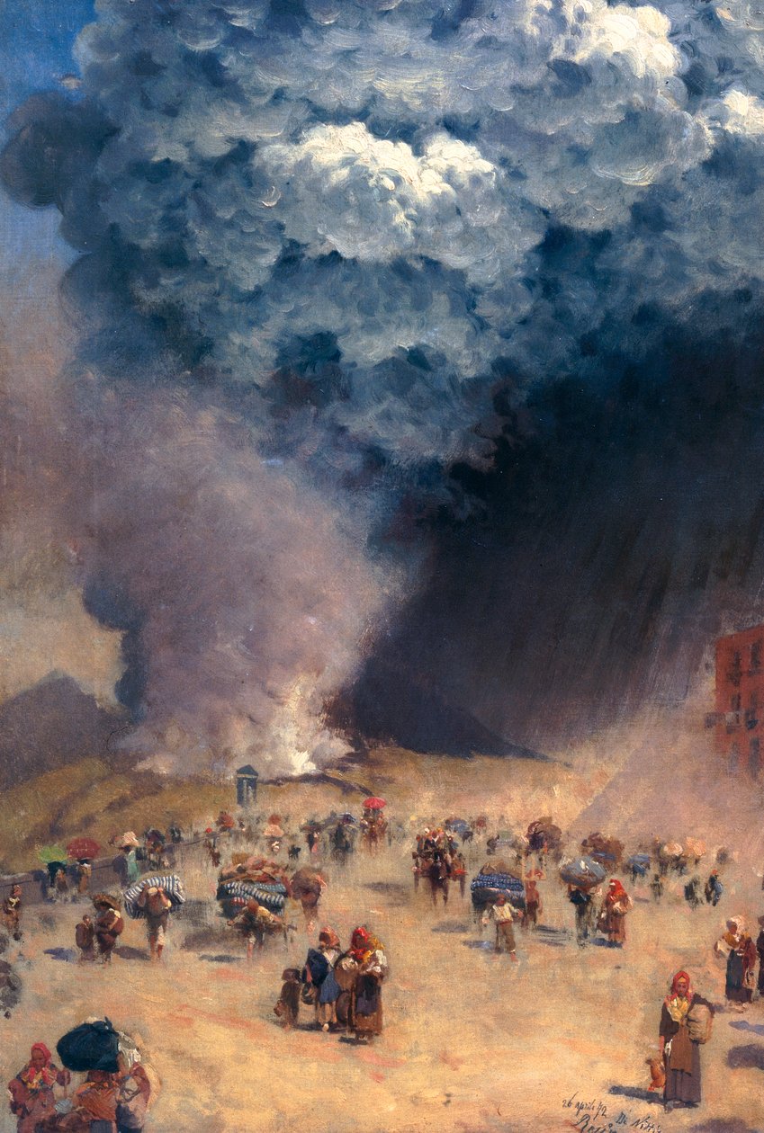 Ash rain (eruption of Vesuvius) (1872) - Giuseppe De Nittis Tablo