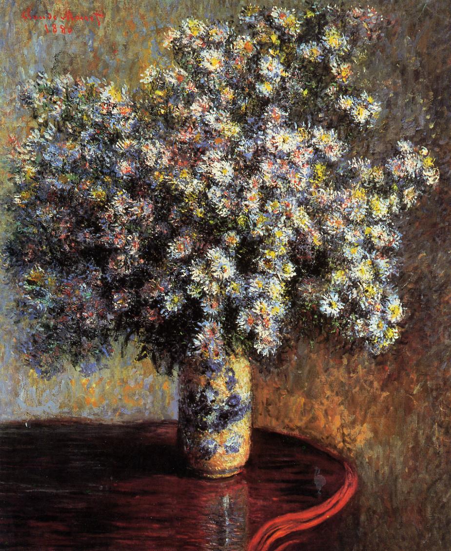 Asters (1880) - Claude Monet Tablo