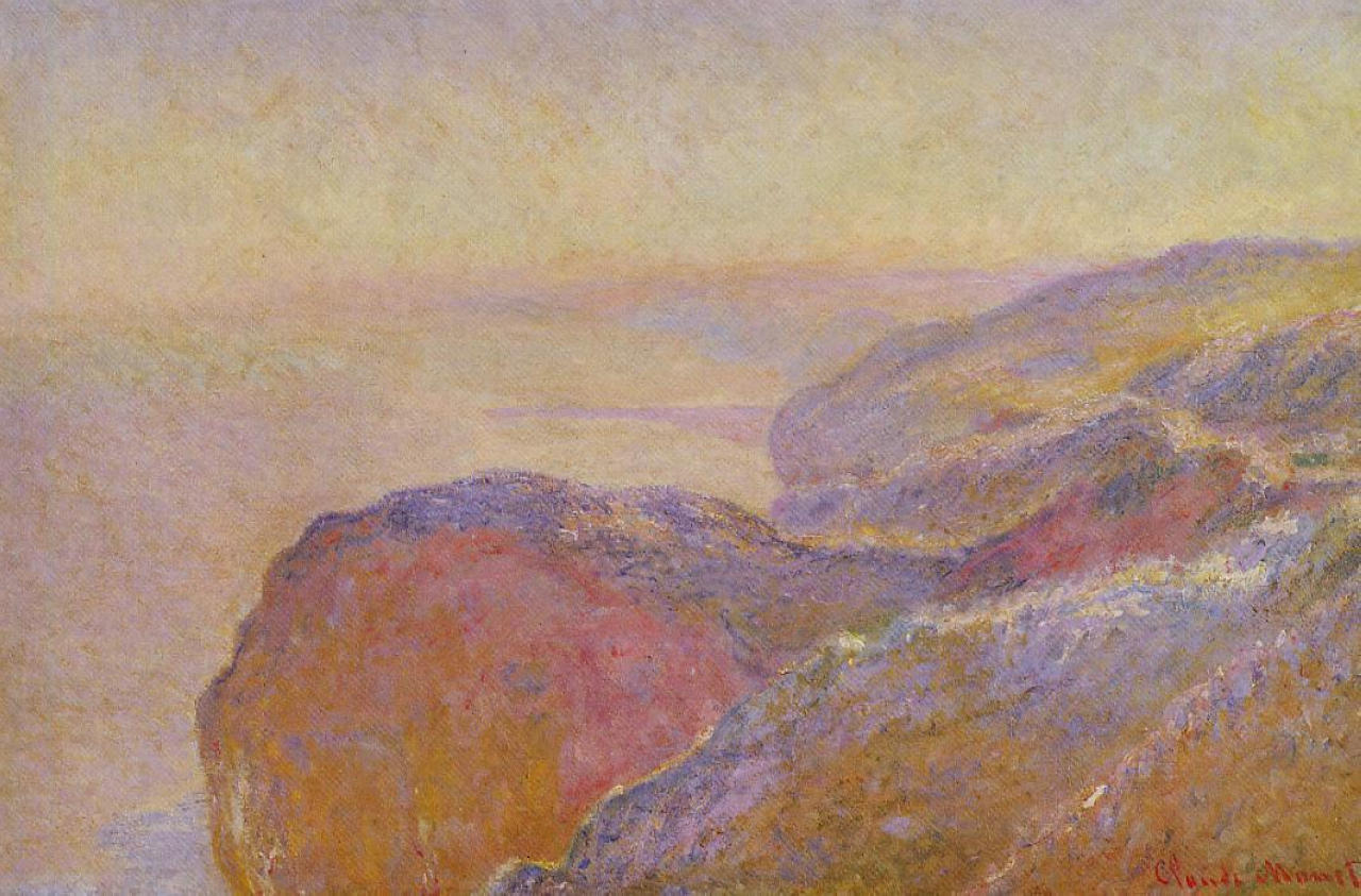 At Val Saint Nicolas near Dieppe in the Morning (1897) - Claude Monet Tablo