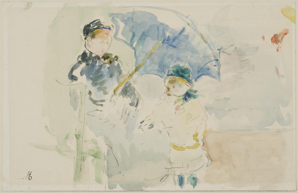 At the Beach in Nice (1882) - Berthe Morisot Tablo