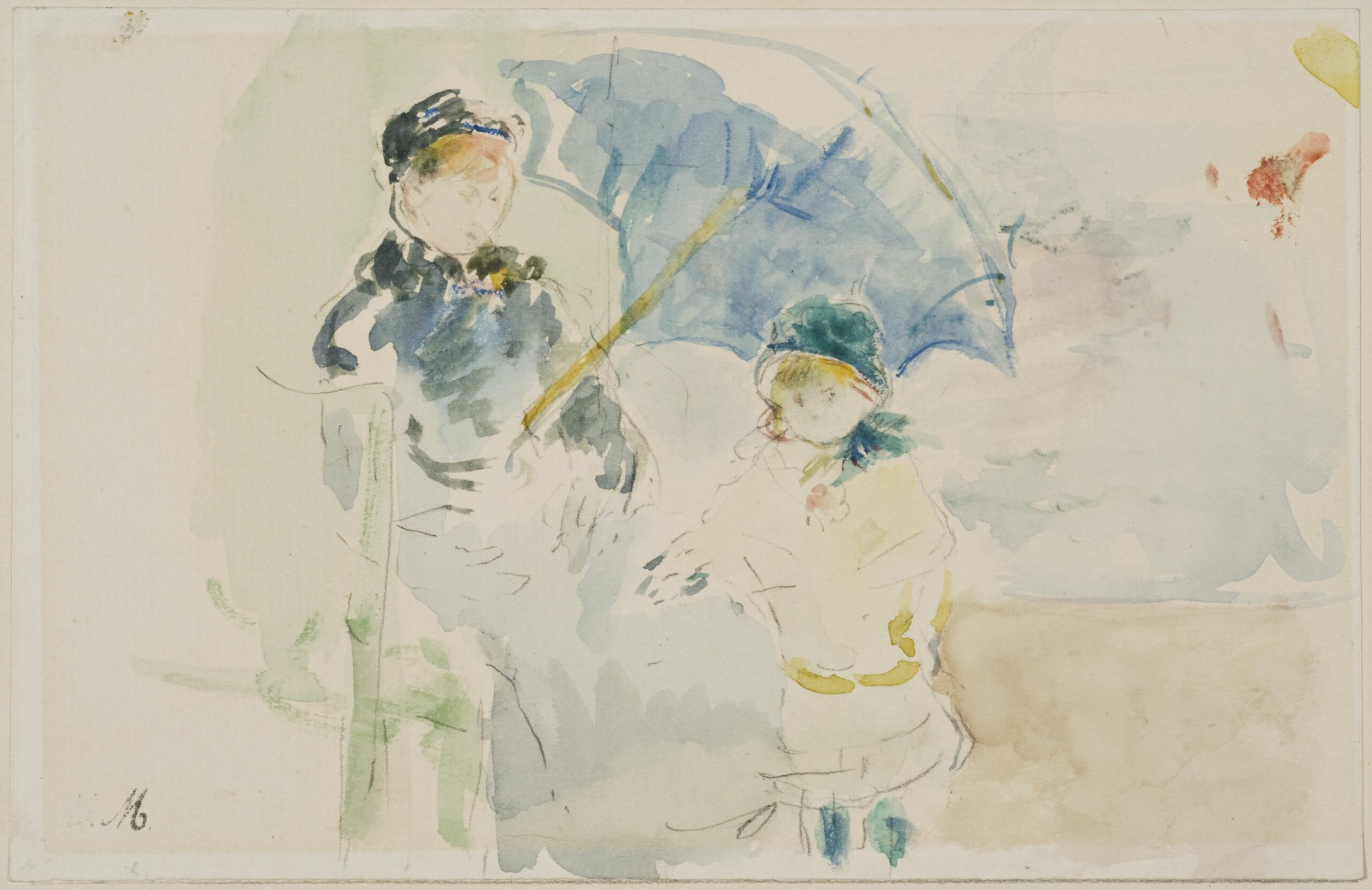 At the Beach in Nice (1882) - Berthe Morisot Tablo