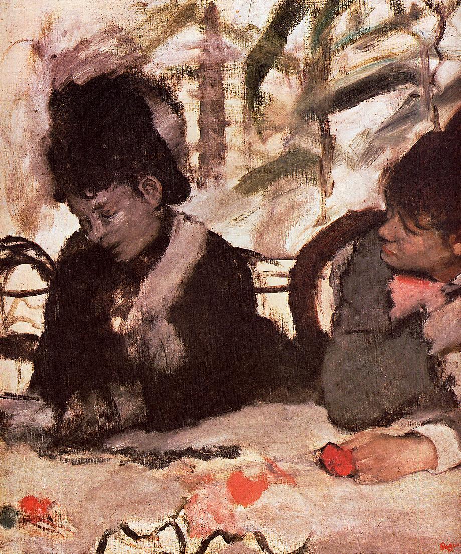 At the Café (1877) - Edgar Degas Tablo