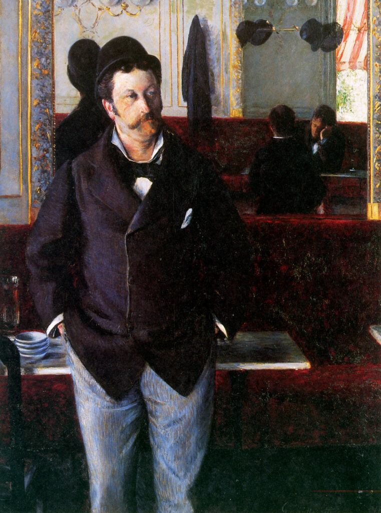 At the Cafe, Rouen (1880) - Gustave Caillebotte Tablo