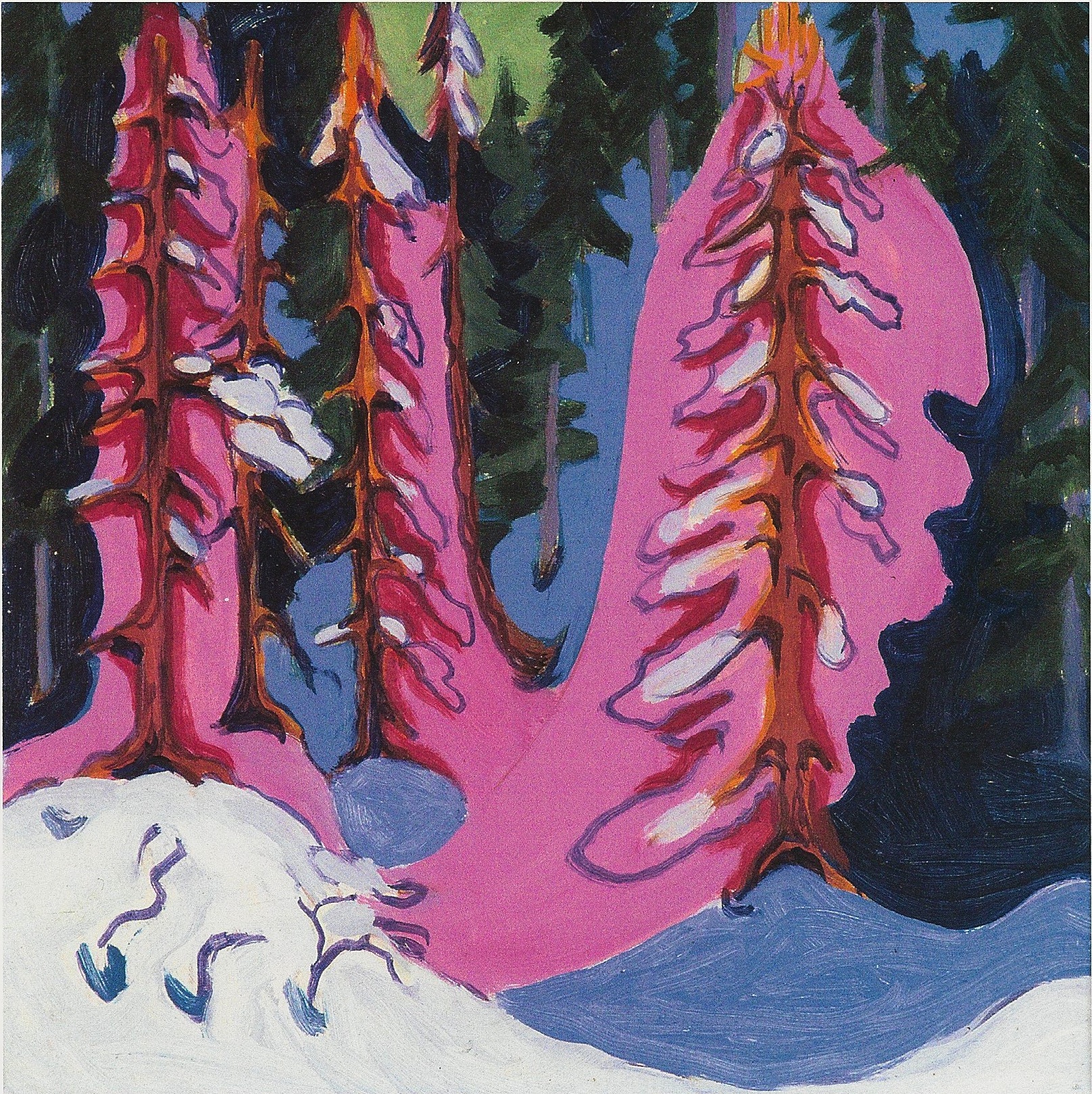 At the Forest Edge (1935) - Ernst Ludwig Kirchner Tablo