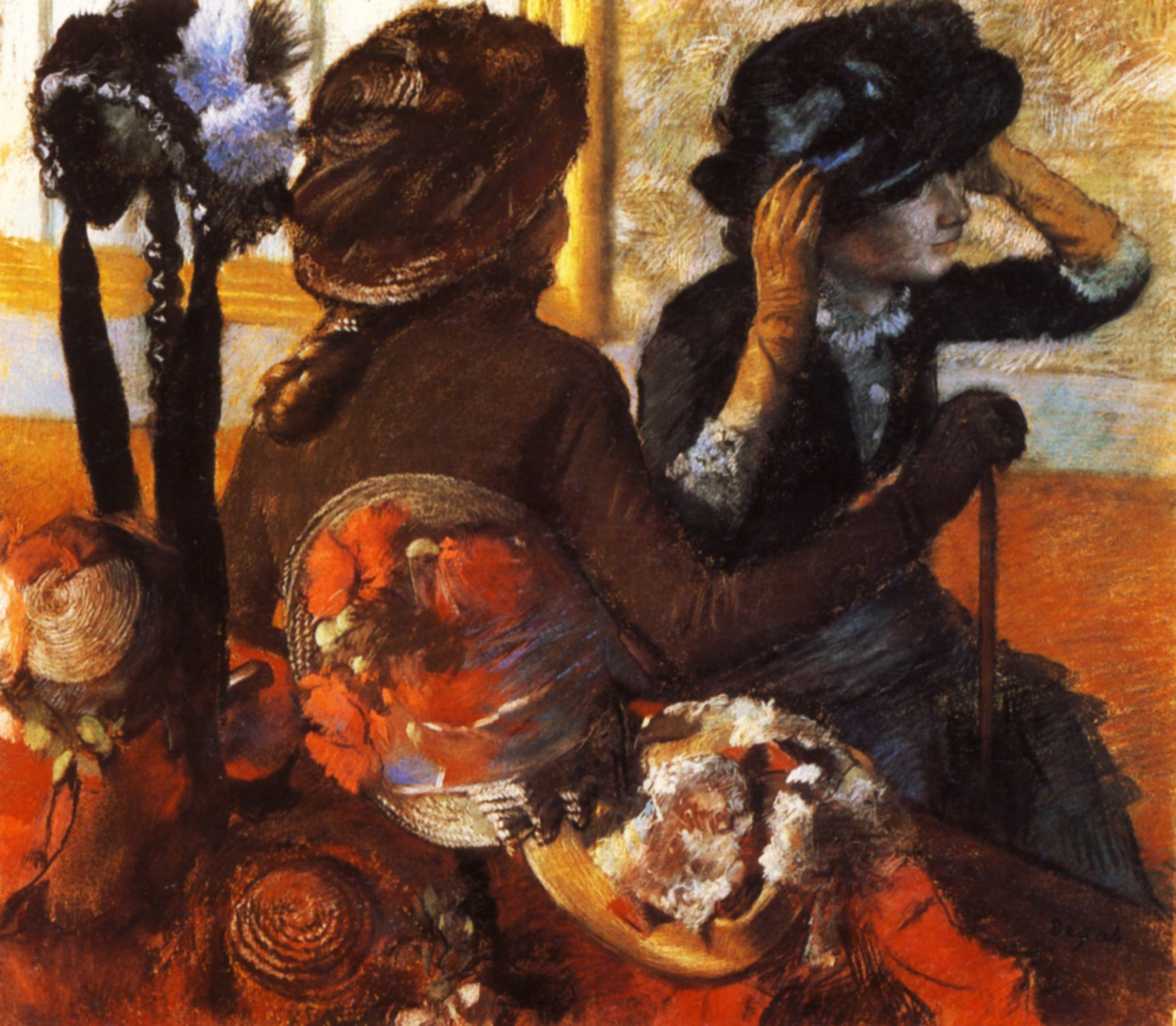 At the Milliner's (1883) - Edgar Degas Tablo