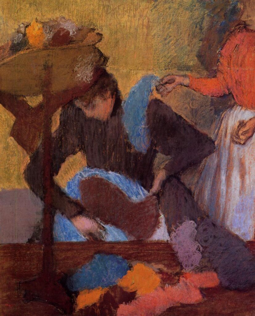 At the Milliner's (1905) - Edgar Degas Tablo