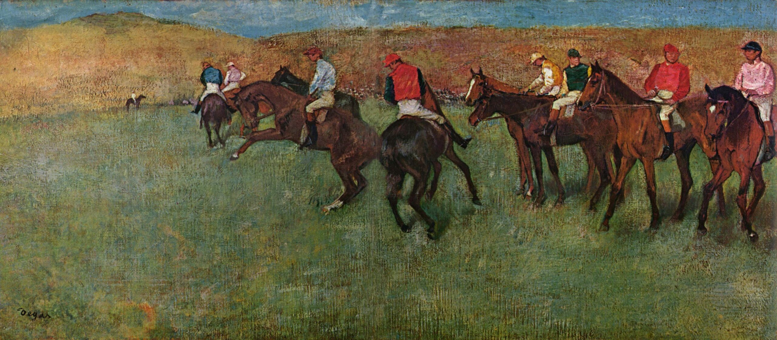 At the Races Before the Start (1885) - Edgar Degas Tablo