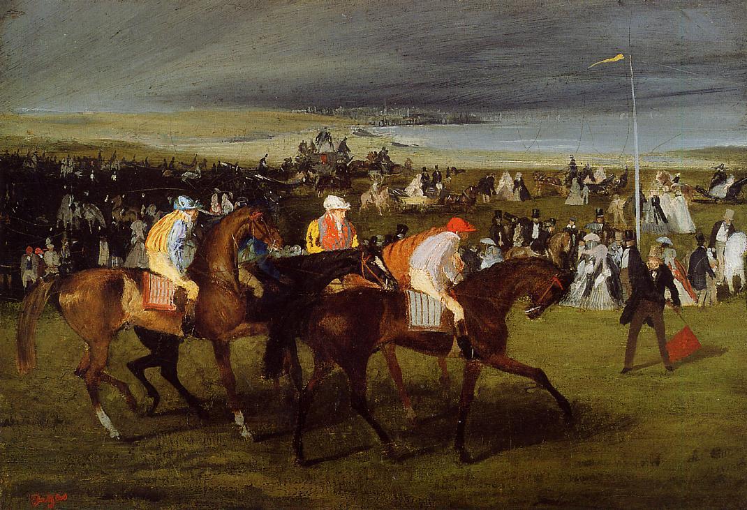 At the Races. the Start (1861) - Edgar Degas Tablo