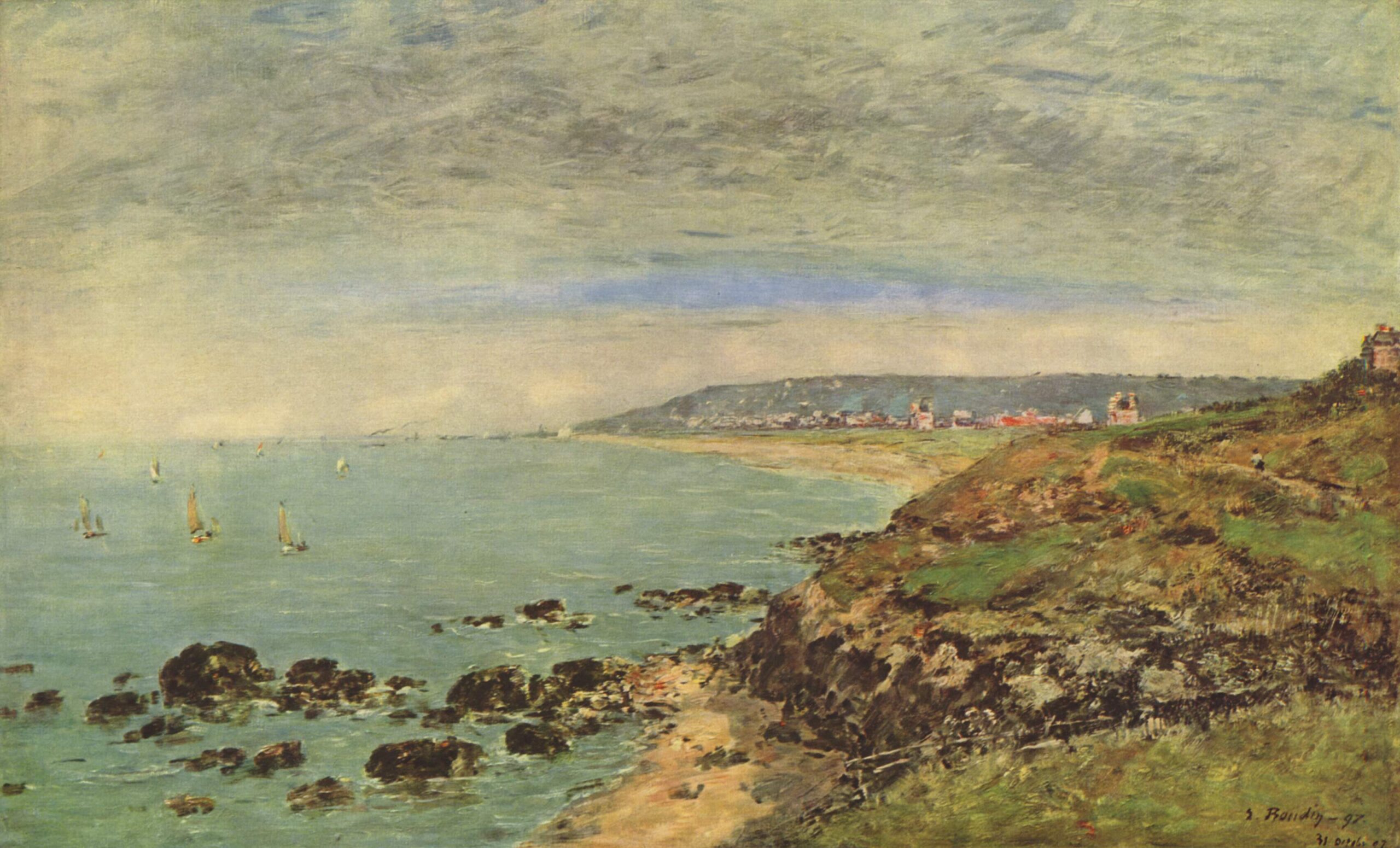 Atlantic coast near Benerville (1897) - Eugène Boudin Tablo