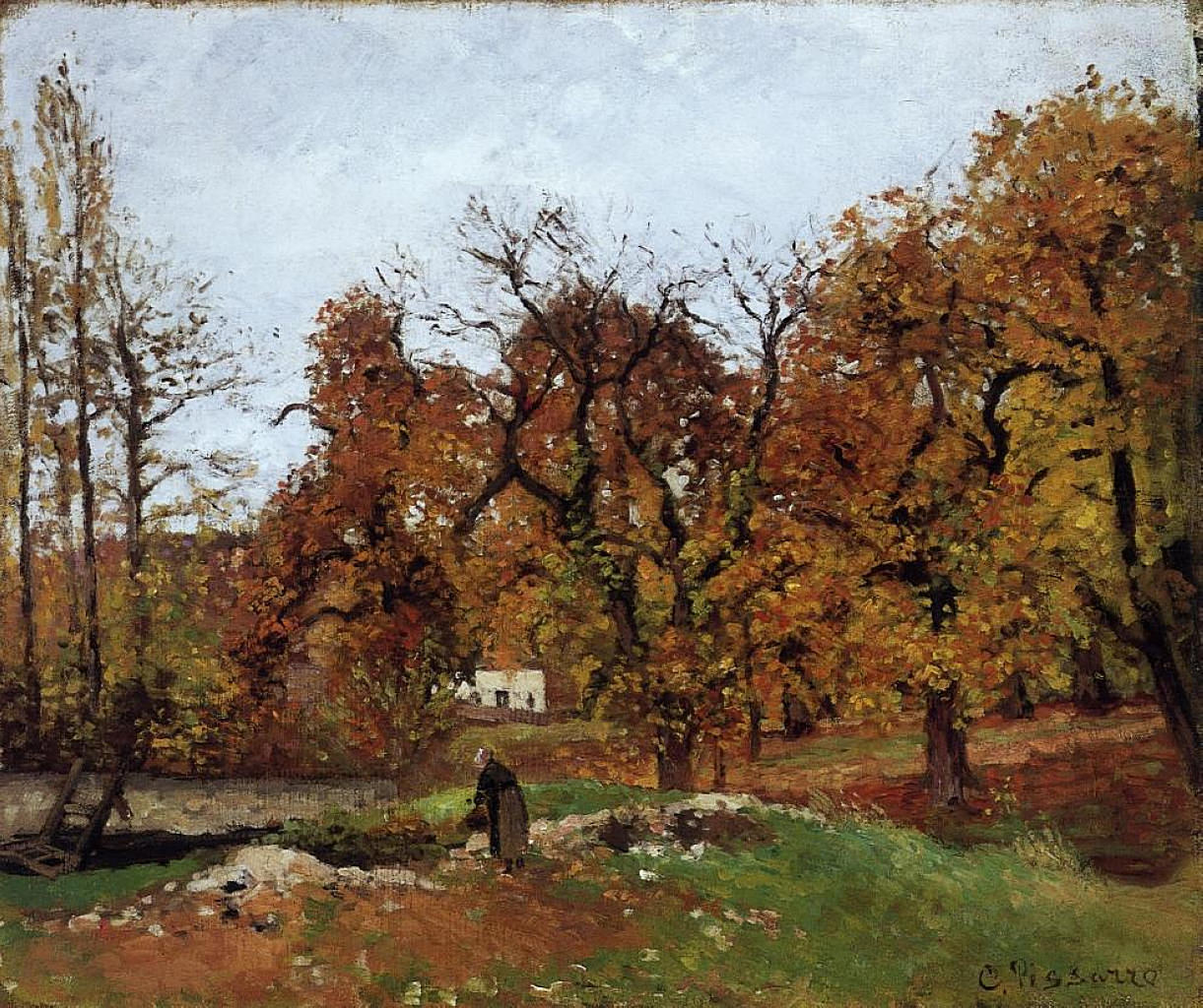 Autumn Landscape, near Pontoise (1871) - Camille Pissarro Tablo