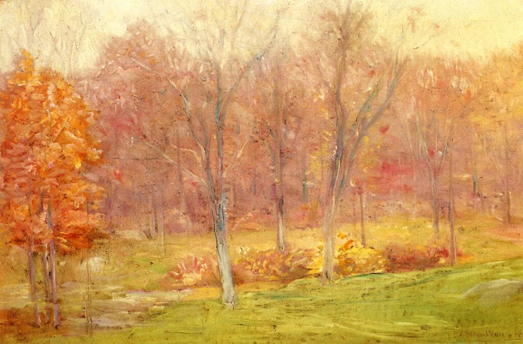 Autumn Rain (1890) – Julian Alden Weir Tablo