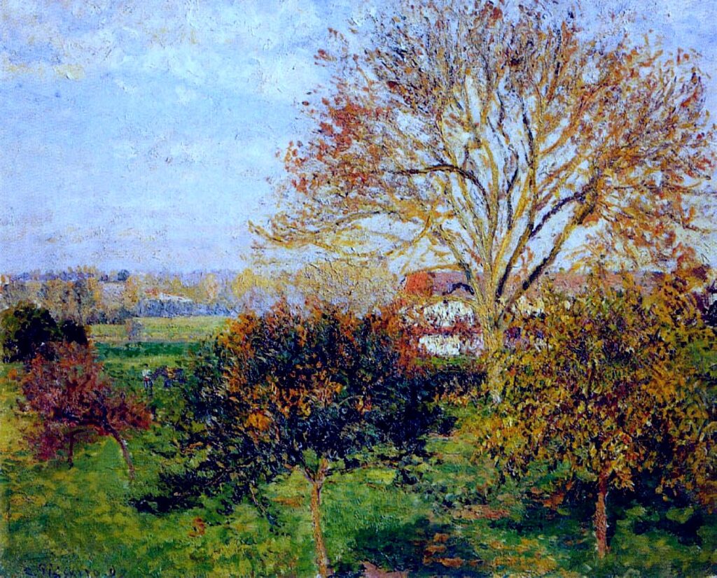 Autumn morning at Eragny (1897) - Camille Pissarro Tablo
